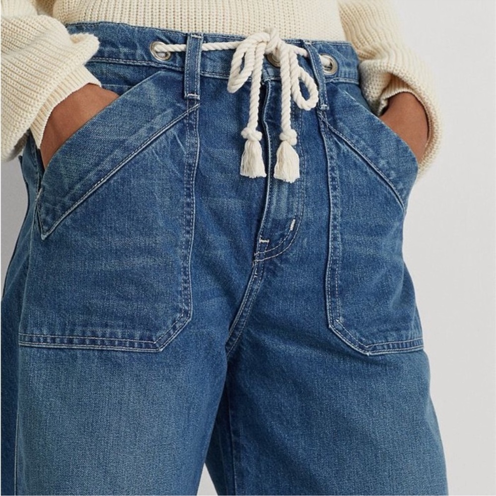 NWT LAUREN RALPH LAUREN "Black" Label Wide Leg HW Jeans SZ: 16 - Picture 2 of 8